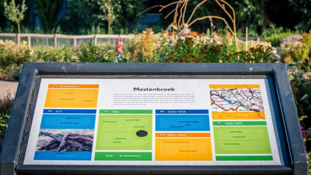 Informatiebord over de geschiedenis van Masterbroek